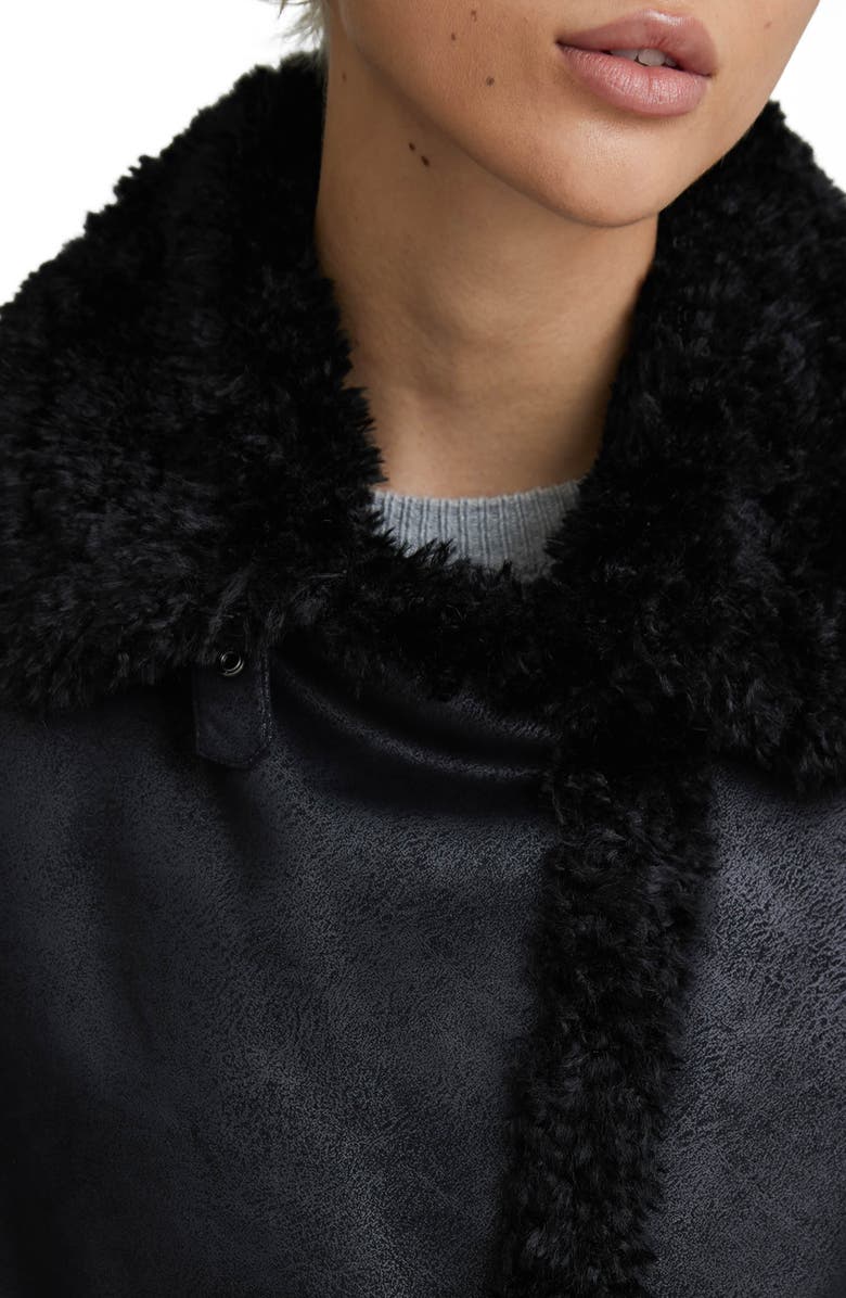 NVLT Double Breasted Faux Shearling Jacket, Alternate, color,