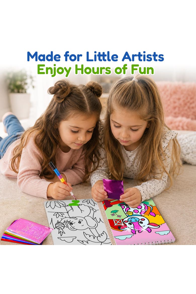 Foil Art Activity Book for Kids Ages 4-8 - Coloring & Arts and Crafts Set, Alternate, color, Animals