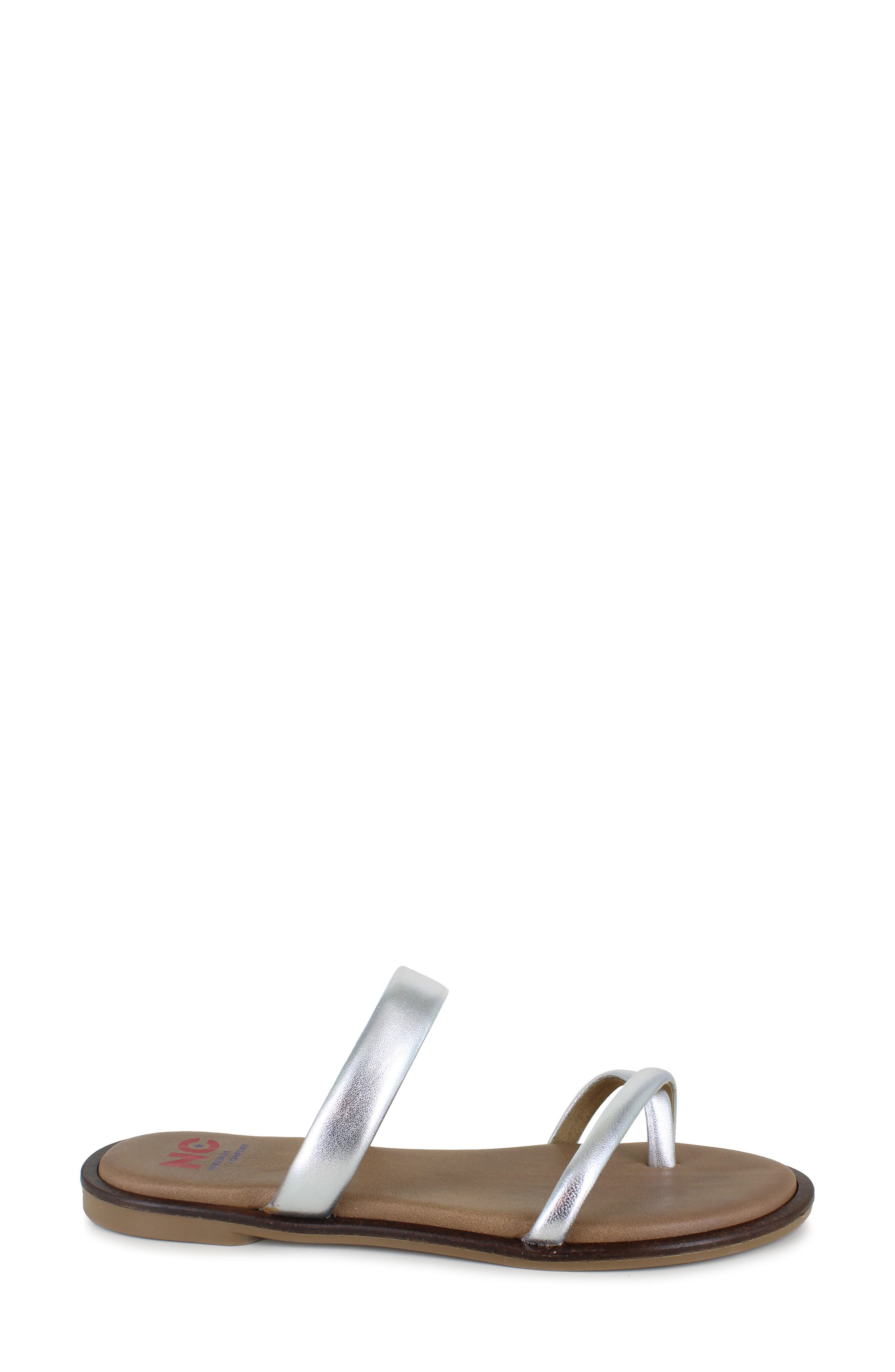 National Comfort Almeria Slide Sandal, Alternate, color, Silver Leather
