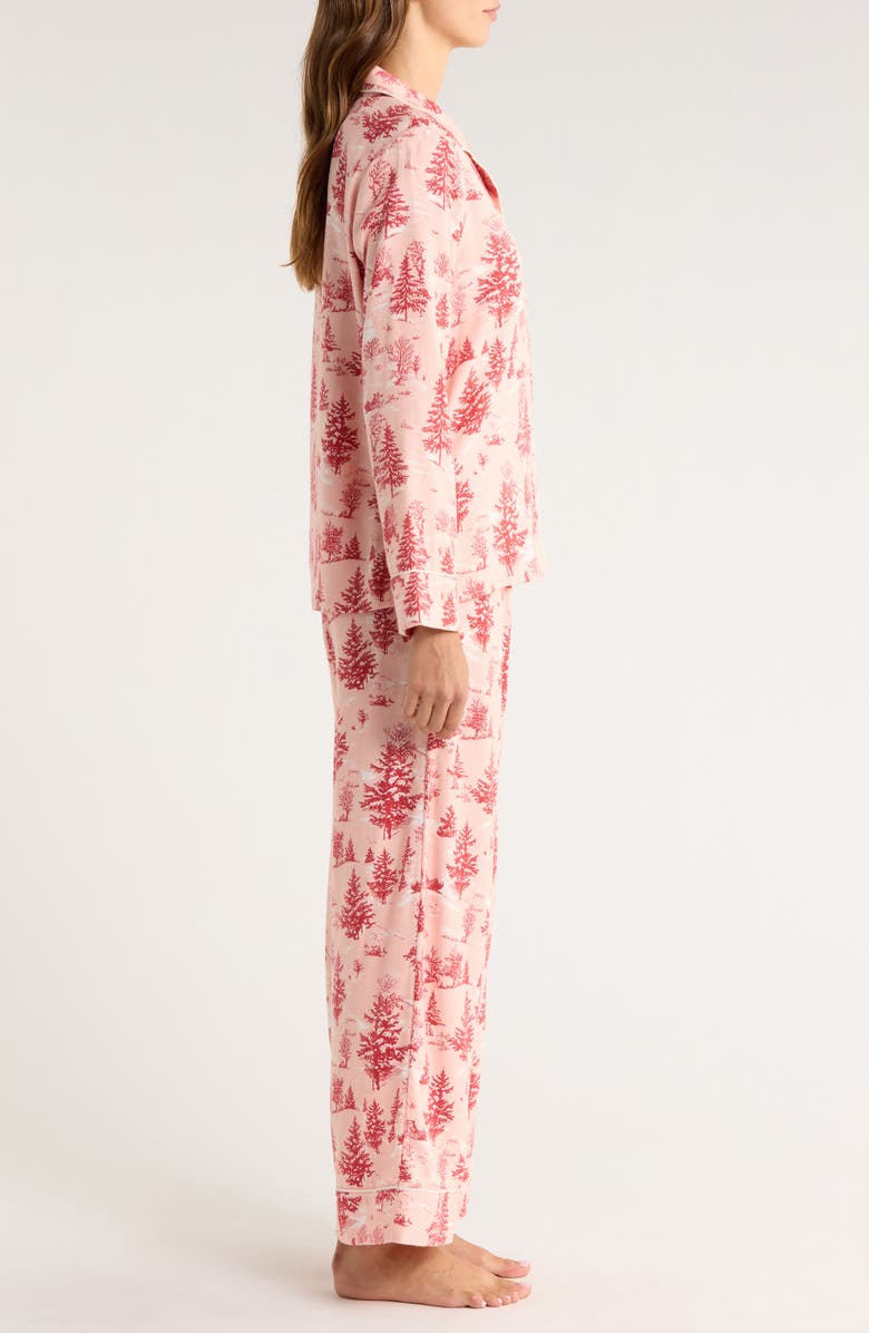 Nordstrom Cozy Cotton Blend Flannel Pajamas, Alternate, color, Pink- Red Spruce Toile