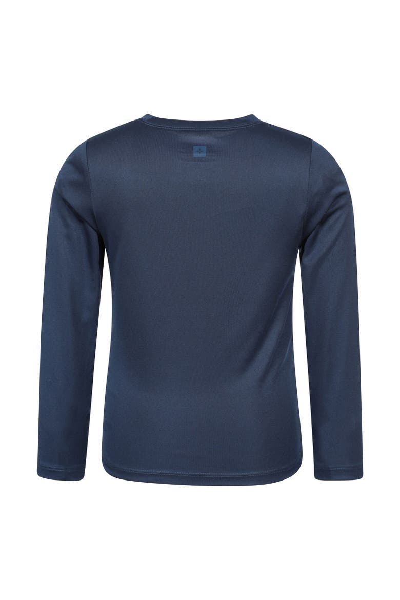 Childrens/Kids Aqua Long-Sleeved Swimming T-Shirt, Alternate, color, Navy