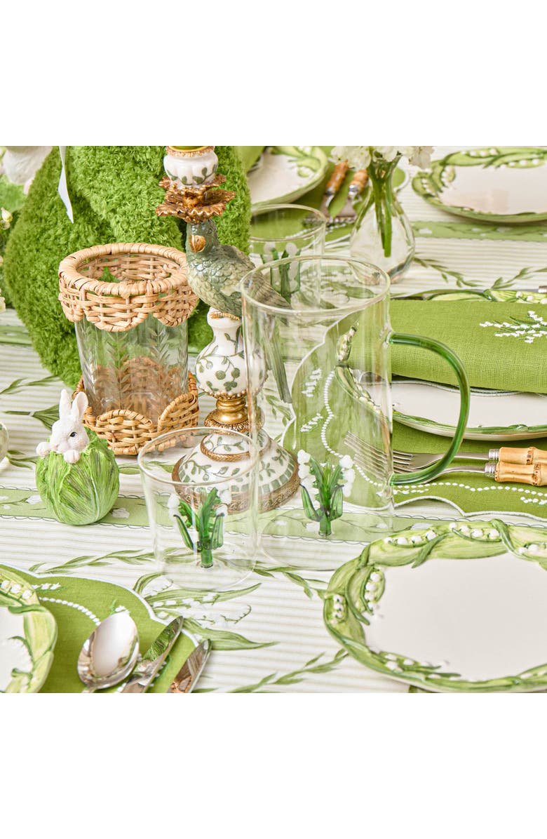 Mrs. Alice Lily of the Valley Glass Jug, Alternate, color, Green