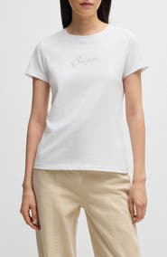 BOSS Crystal Logo Cotton T-Shirt