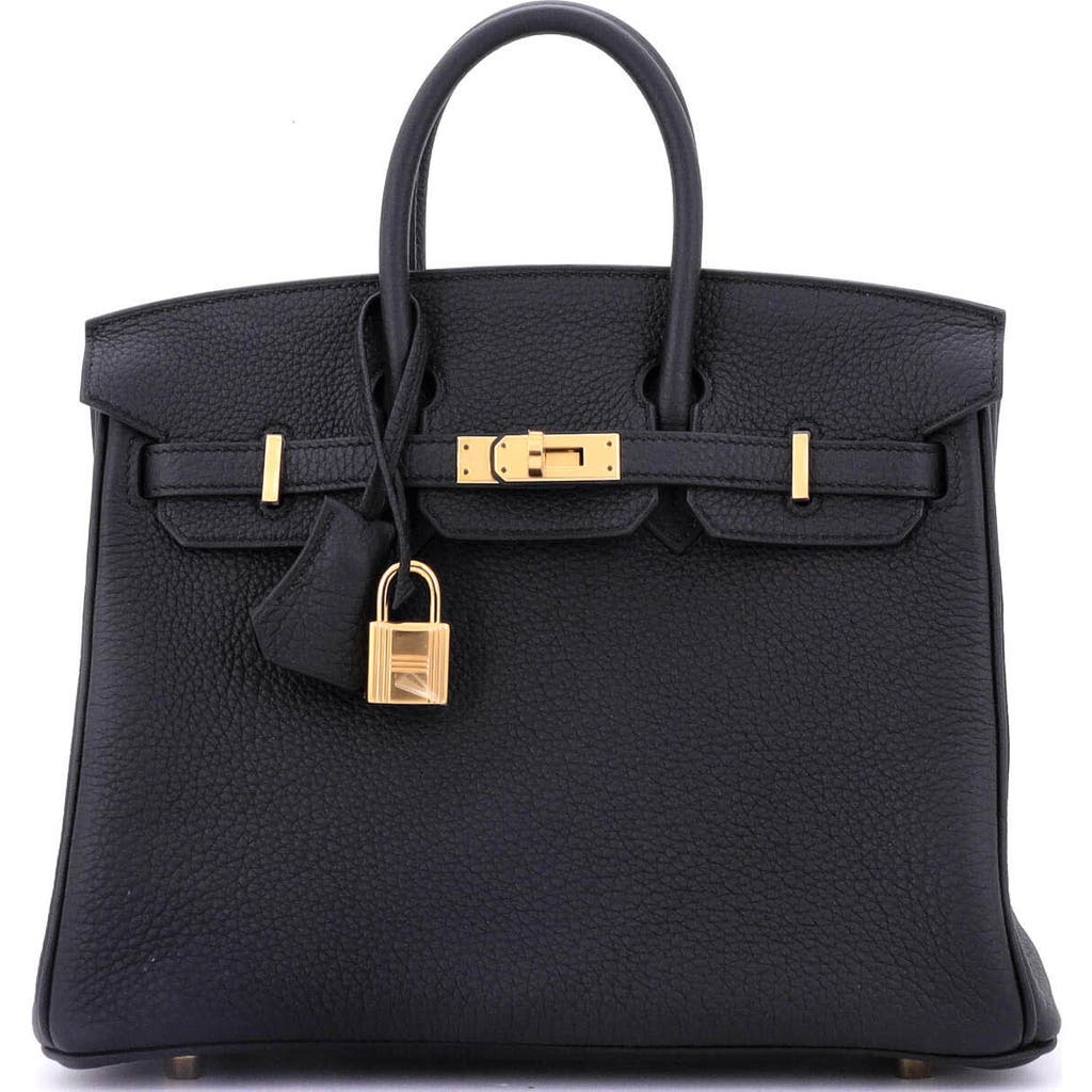 Pre-owned Hermes Hermes Birkin Handbag Black Togo With Gold Hardware 25 In Black