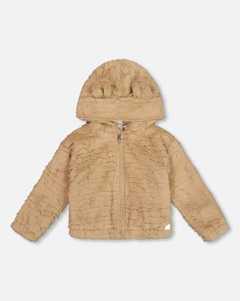 Faux Fur Hooded Jacket (Big Kid)