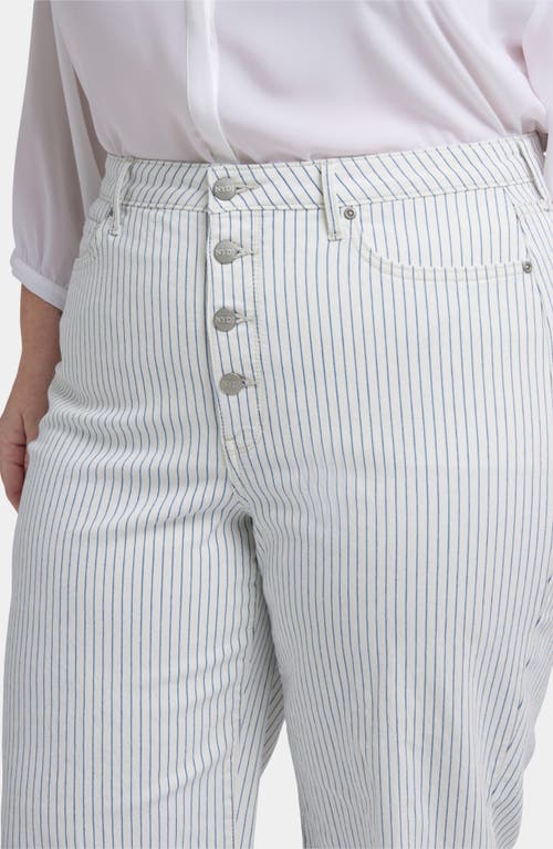 Nydj Teresa Stripe Exposed Button Ankle Wide Leg Jeans