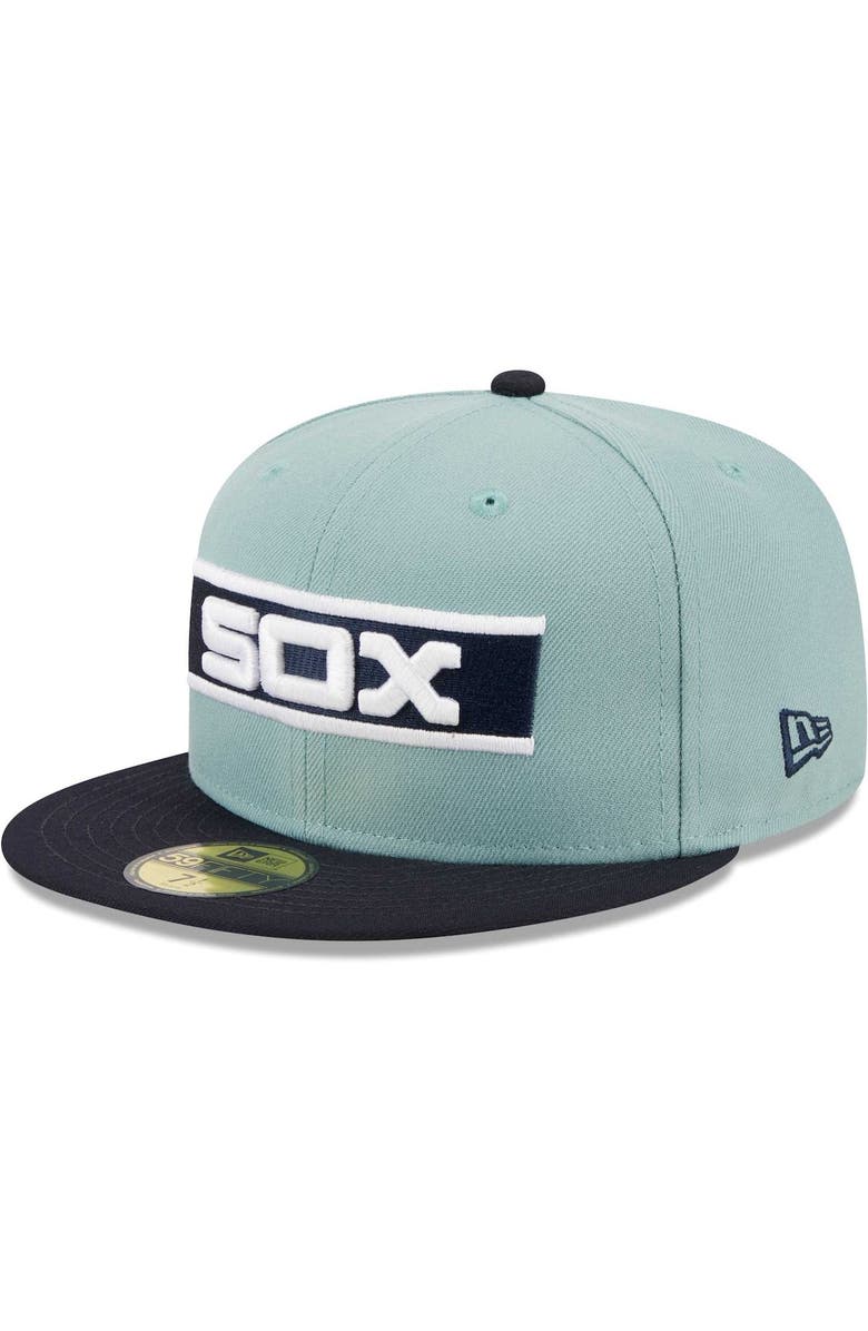 New Era Men's New Era Light Blue/Navy Chicago White Sox Beach Kiss 59FIFTY Fitted Hat, Alternate, color, 