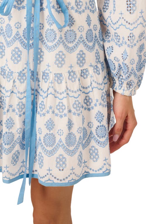 ADRIANNA PAPELL ADRIANNA PAPELL LONG SLEEVE COTTON MINIDRESS