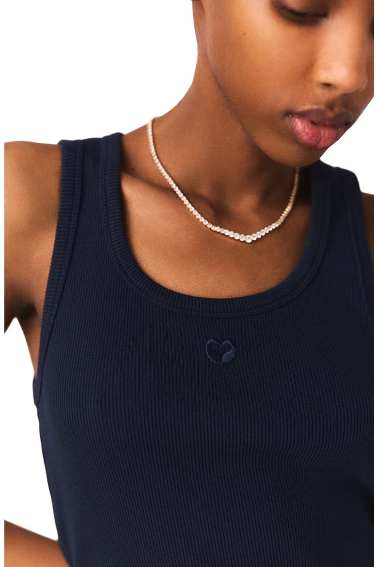 Ribbed vest top, Alternate, color, Navy