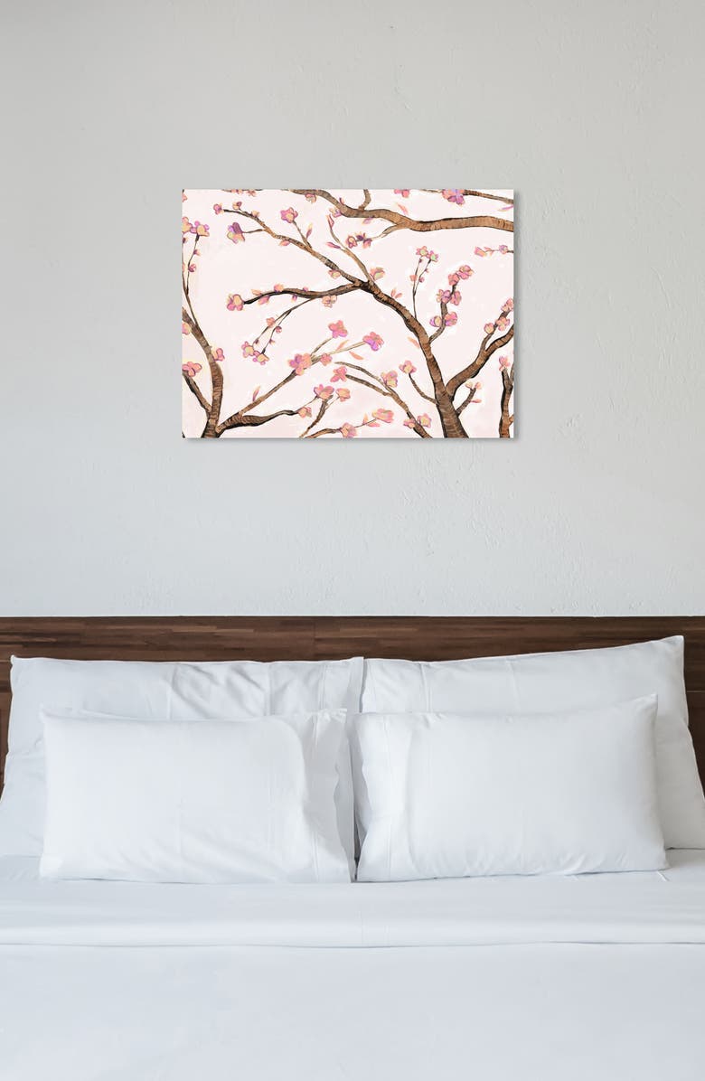 Oliver Gal Pink Almond Blossom Canvas Wall Art, Alternate, color,