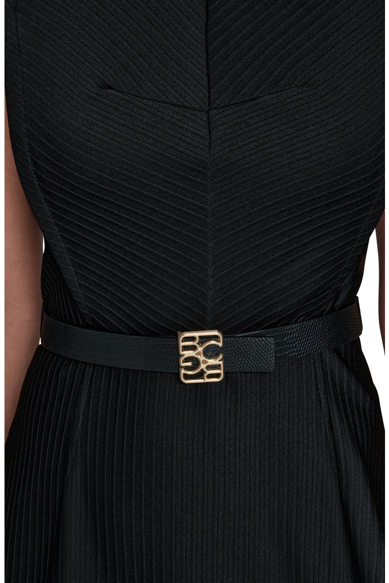 Sleeveless Belted Minidress, Alternate, color, BLACK