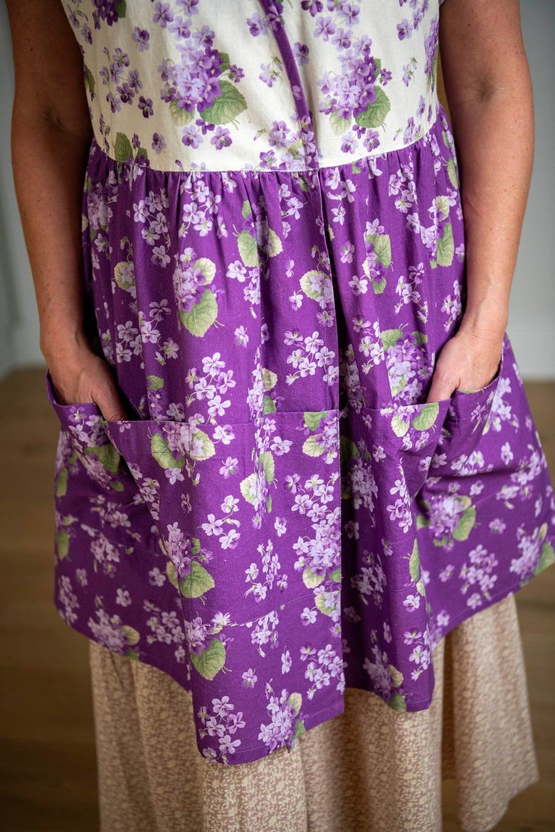 Vivid Violet Patchwork Wrap Apron, Alternate, color, Purple