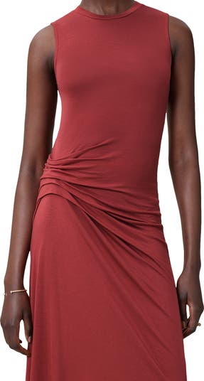 Rivi Draped Sleeveless Midi Dress