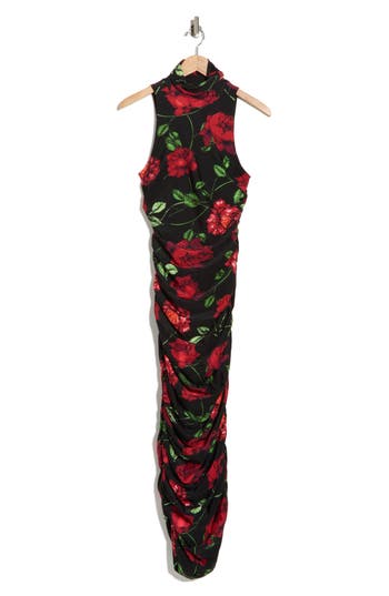 Afrm Los Angeles Sonia Shiny Knit Ruched Maxi Dress