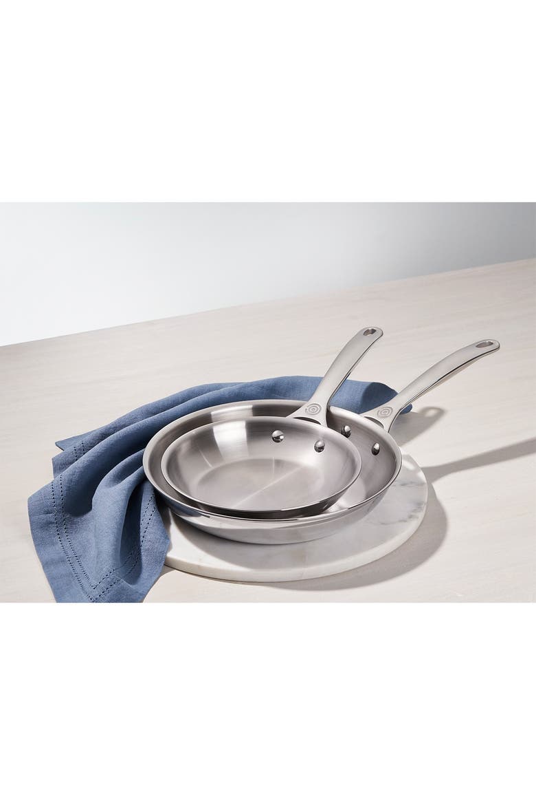 Set of 2 Stainless Steel Fry Pans, Alternate, color, STAINLESS STEEL