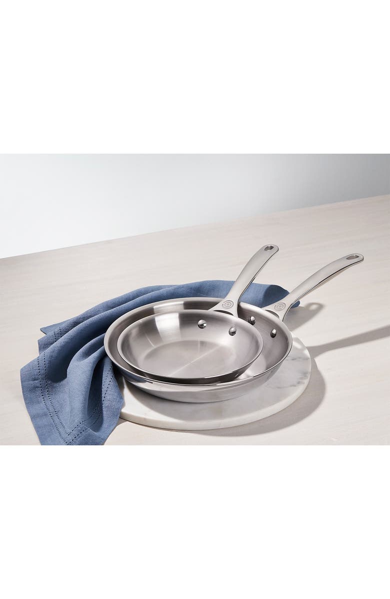 Le Creuset Set of 2 Stainless Steel Fry Pans, Alternate, color, Stainless Steel