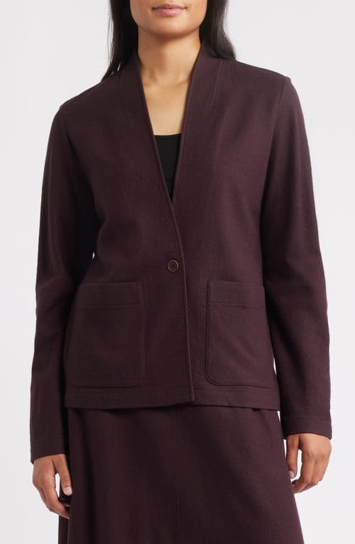 Eileen Fisher Washable Flex Ponte Long Blazer In Purple