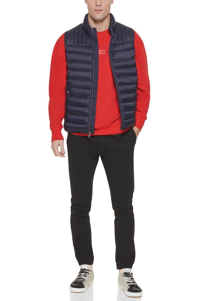 Packable Faux Down Vest, Alternate, color, MIDNIGHT