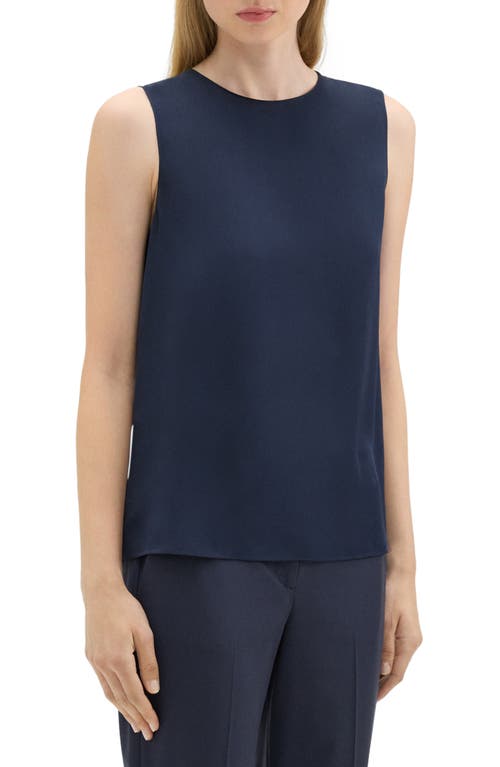 Theory Sleeveless Silk Blouse In Blue