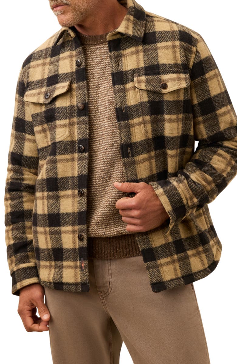 Faherty Range Fleece Lined Shirt Jacket, Main, color, Shadow Earth Plaid