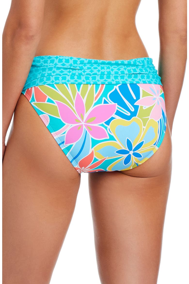 Floral Fold Over Swim Briefs, Alternate, color, AQUA FRESCA
