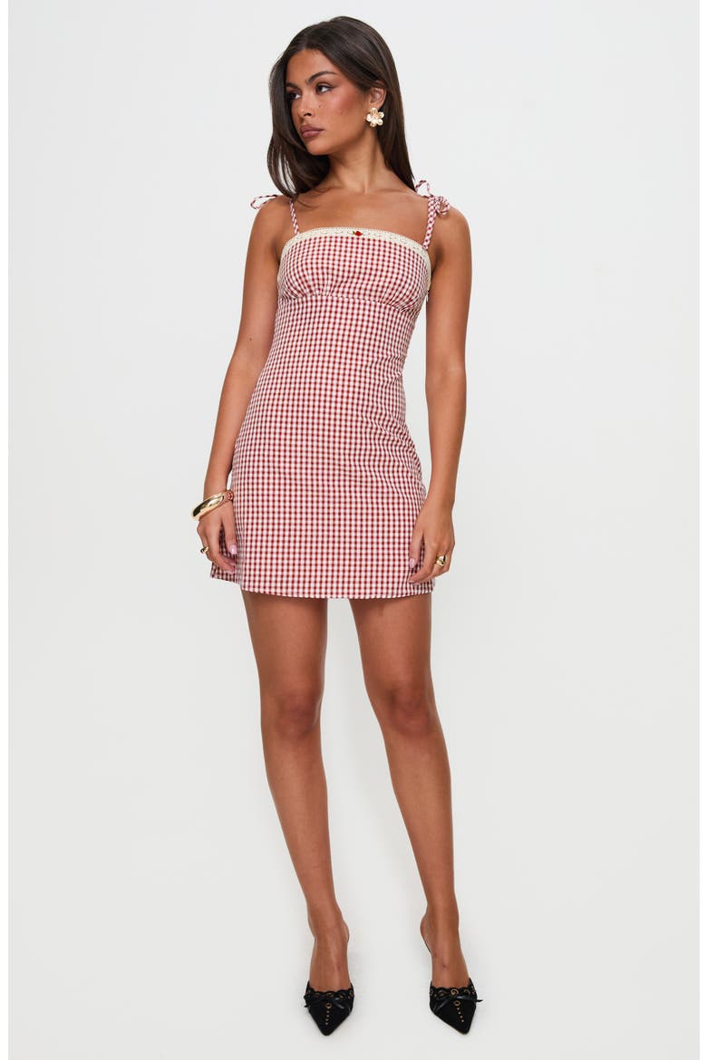 Burkes Gingham Minidress, Alternate, color, RED