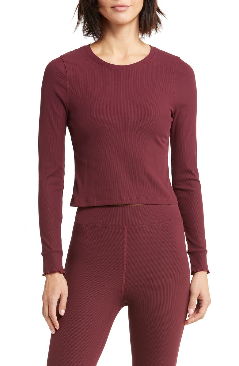 Outdoor Voices SuperForm<sup>™</sup> Rib Long Sleeve Crop Top, Main, color, 