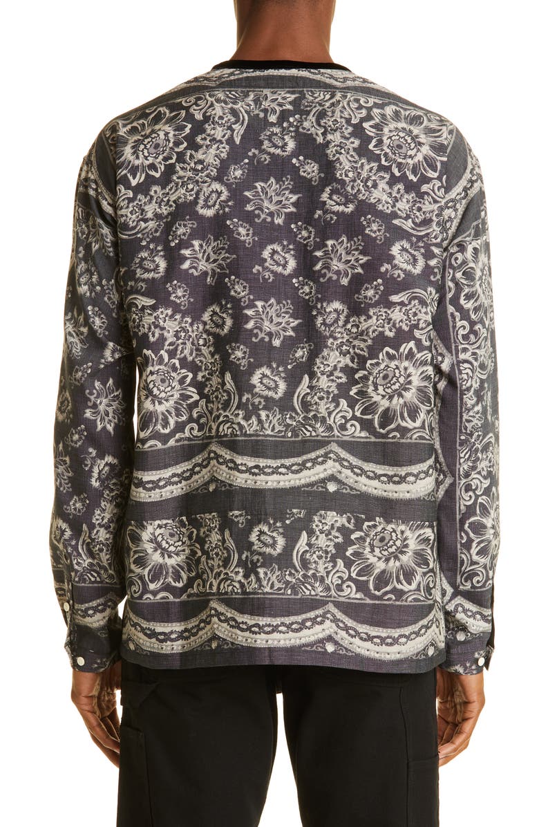 VISVIM Floral Wool & Linen Pullover Tunic, Alternate, color, 