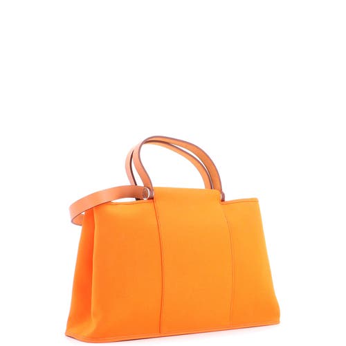 Pre-owned Hermes  Hermes Cabag Elan Toile And Leather 39 In Orange