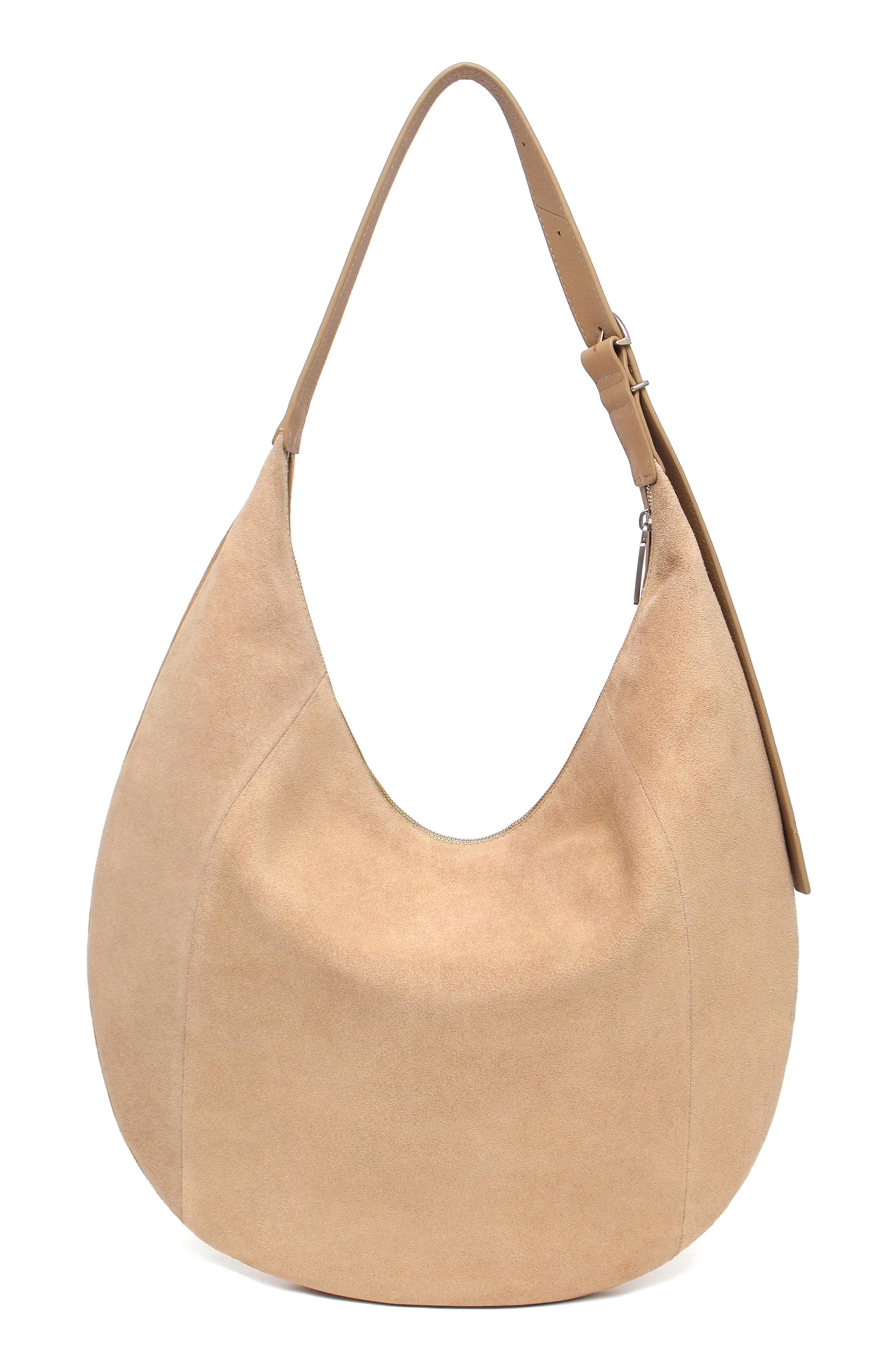 Thacker Oversize Wyatt Suede Hobo Bag, Alternate, color, Nutmeg