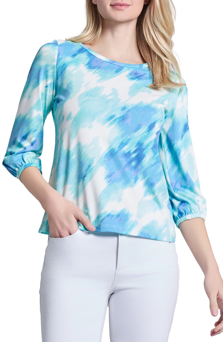 Jones New York Puff Cuff Quarter Sleeve Top, Main, color,