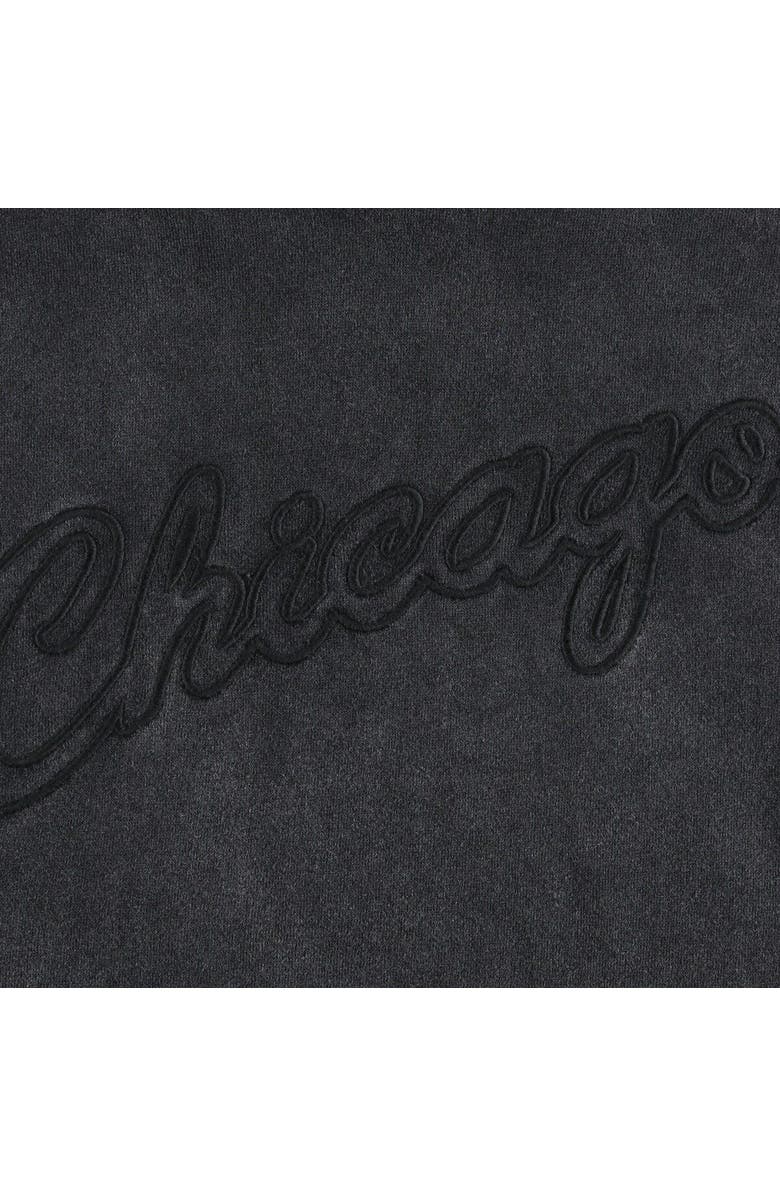 Mitchell & Ness Men's Mitchell & Ness Black Chicago Bulls Tonal Short Sleeve Pullover Hoodie, Alternate, color, 