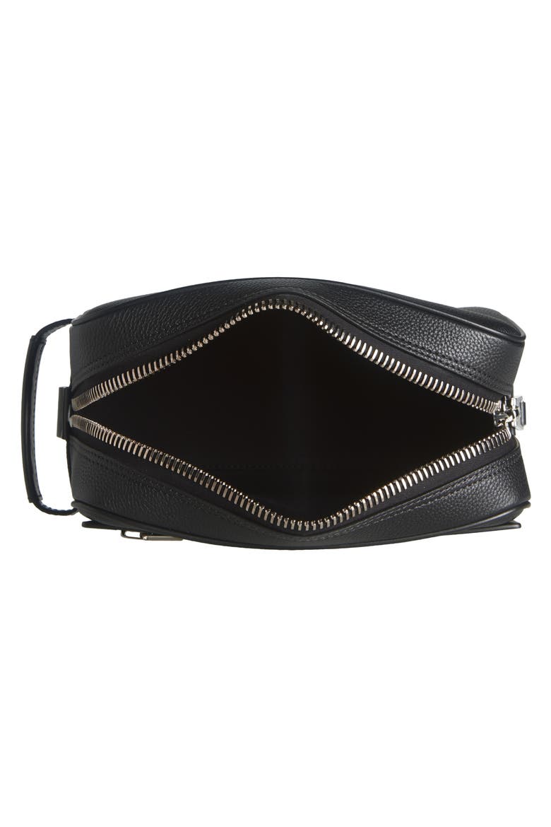 Soft Grained Leather Cosmetics Case, Alternate, color, BLACK