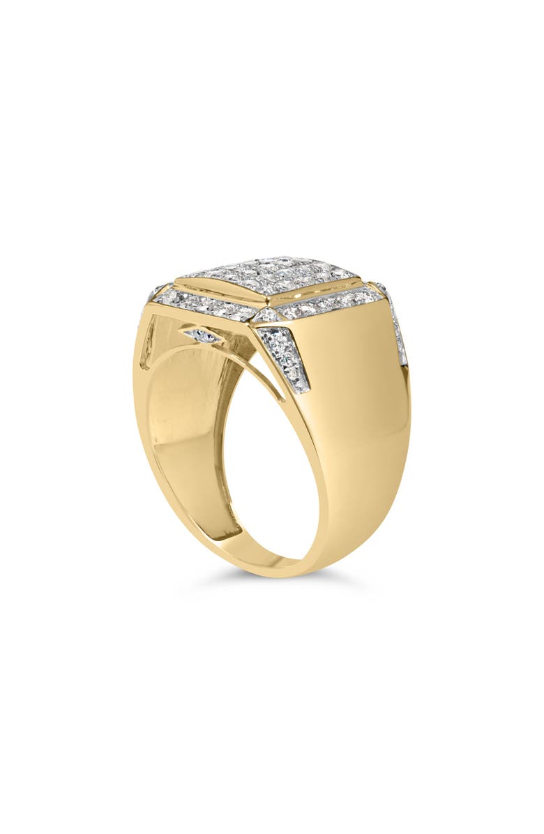 Haus of Brilliance Men's 10K Yellow Gold 2 1/8 Ctw Diamond  Composite Cluster Cocktail Ring Band, Alternate, color, Yellow Gold