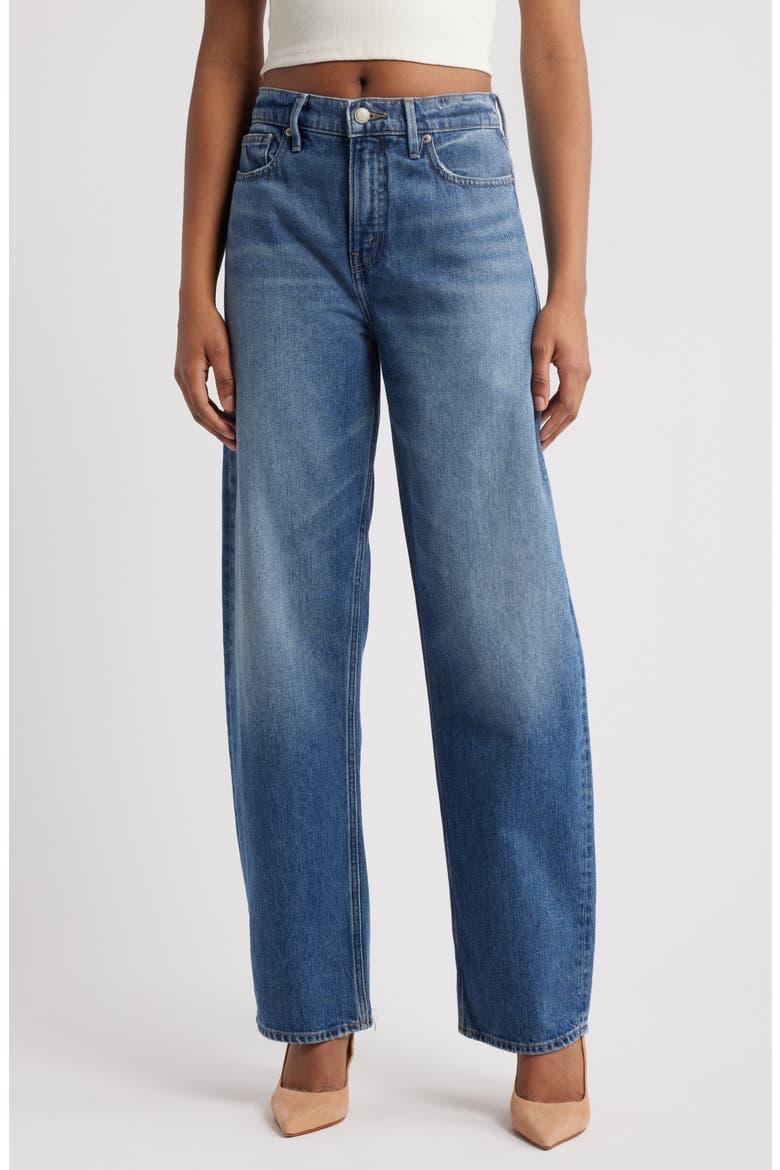Good Relaxed Barrel Jeans, Main, color, INDIGO740