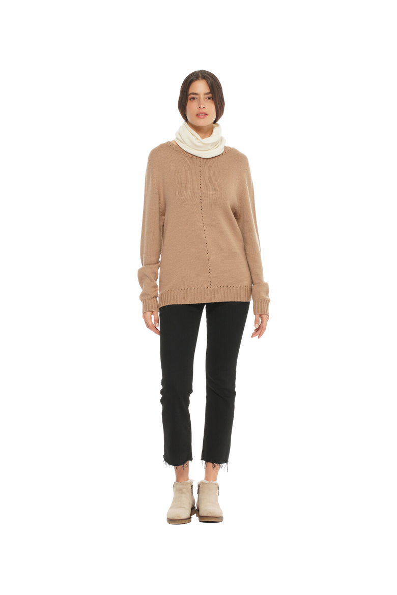 Pure Cashmere Knit Collar Infinity Scarf, Alternate, color, Milk White
