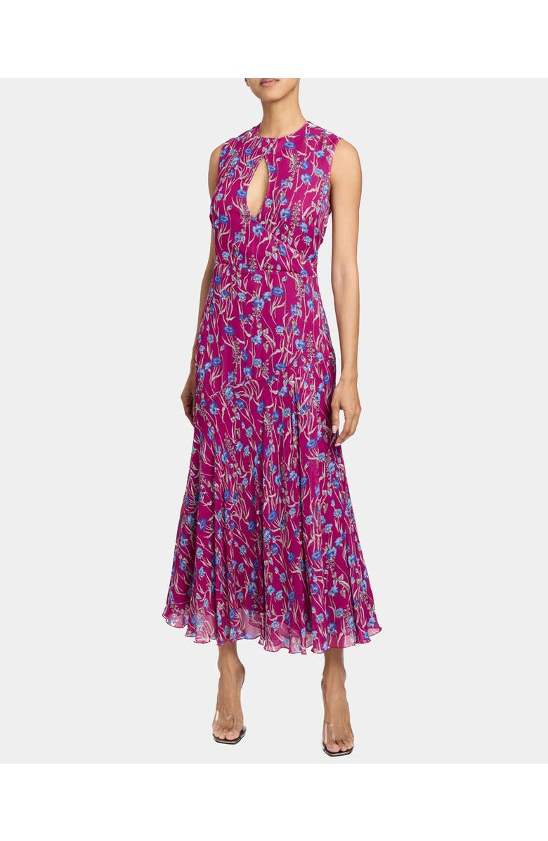 Santorelli KAY Sleeveless Fit and Flare Keyhole Midi Dress in Floral Georgette, Main, color, 