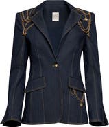 Cinq à Sept Love Token Danika Chain Denim Blazer