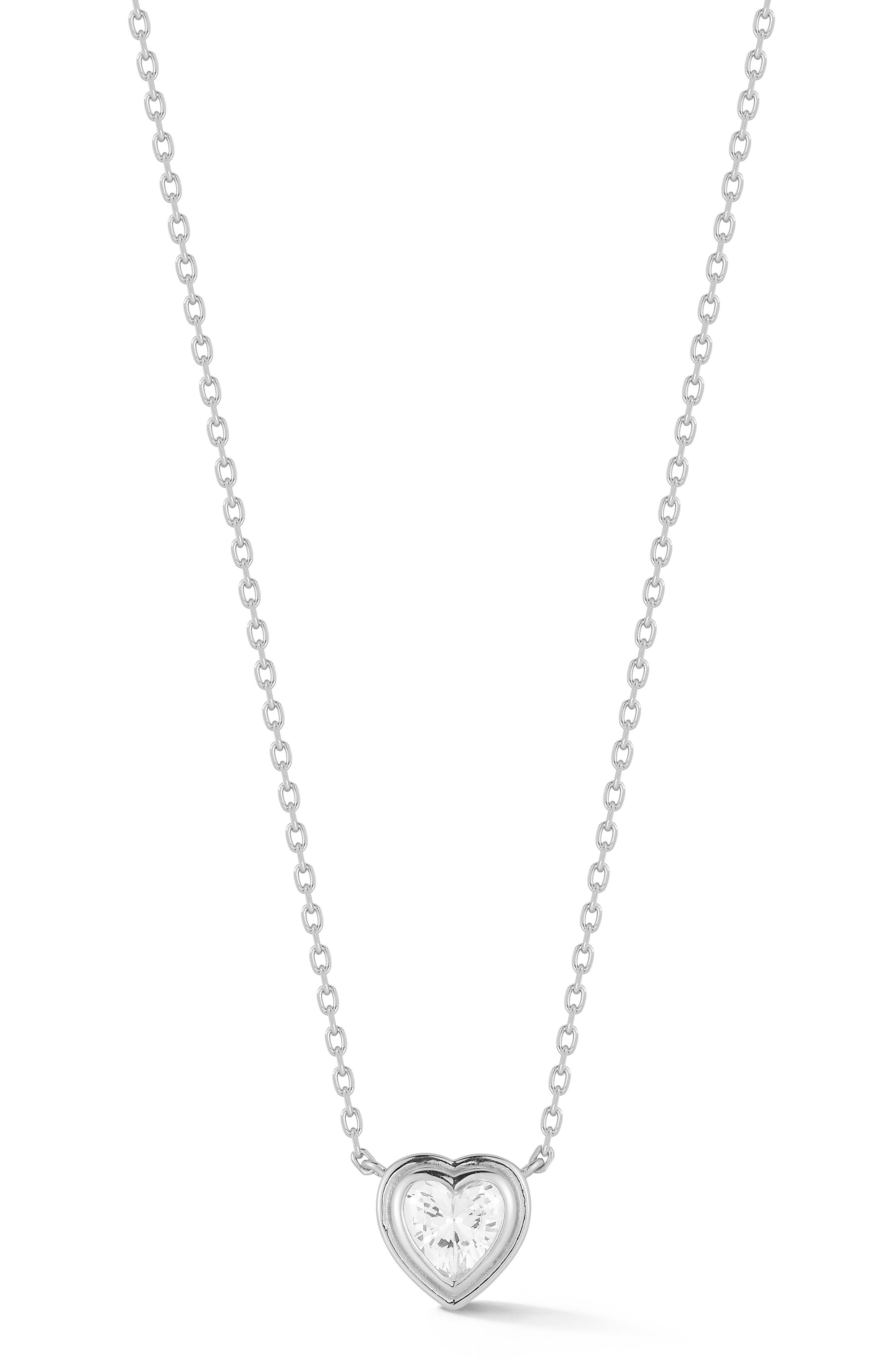 GLAZE JEWELRY Heart Cut Cubic Zirconia Pendant Necklace