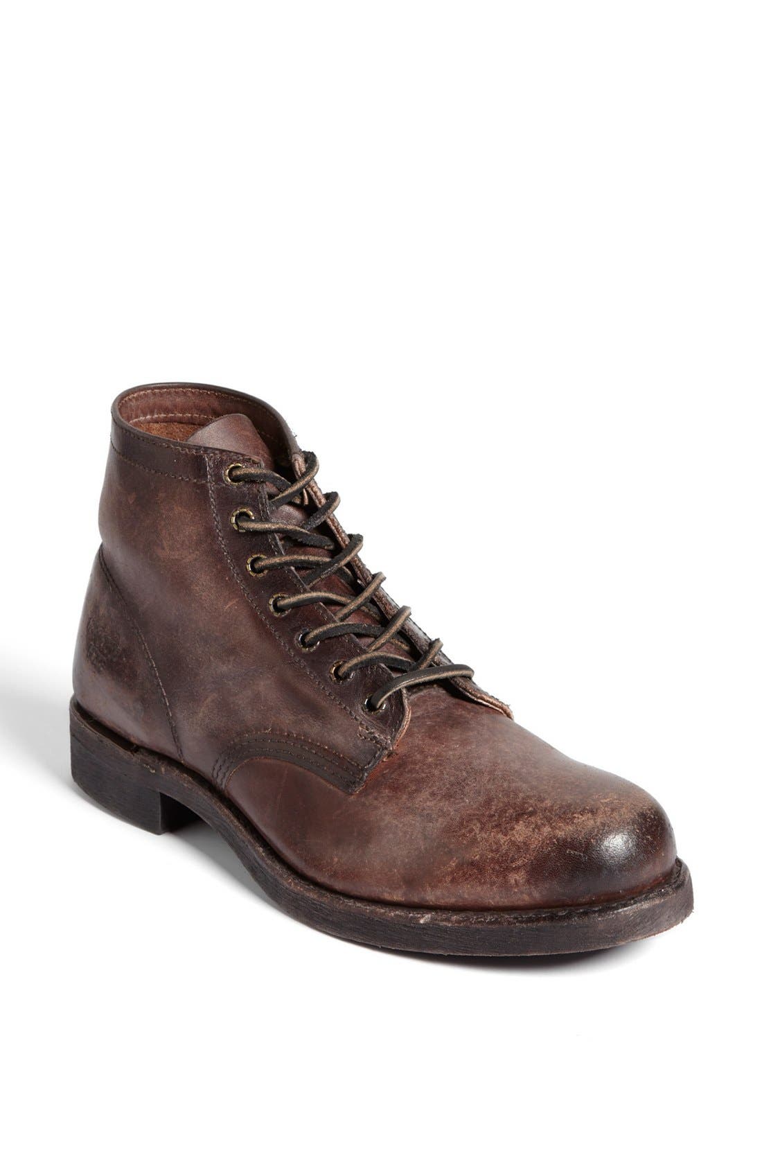 'Prison' Leather Boot, Main, color, DARK BROWN