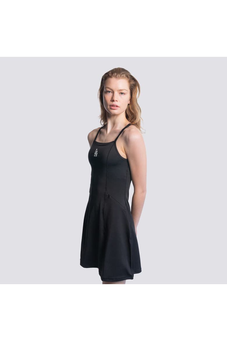 Women's Lusso  Black Los Angeles Dodgers Ciara Strappy Dress, Alternate, color, Black