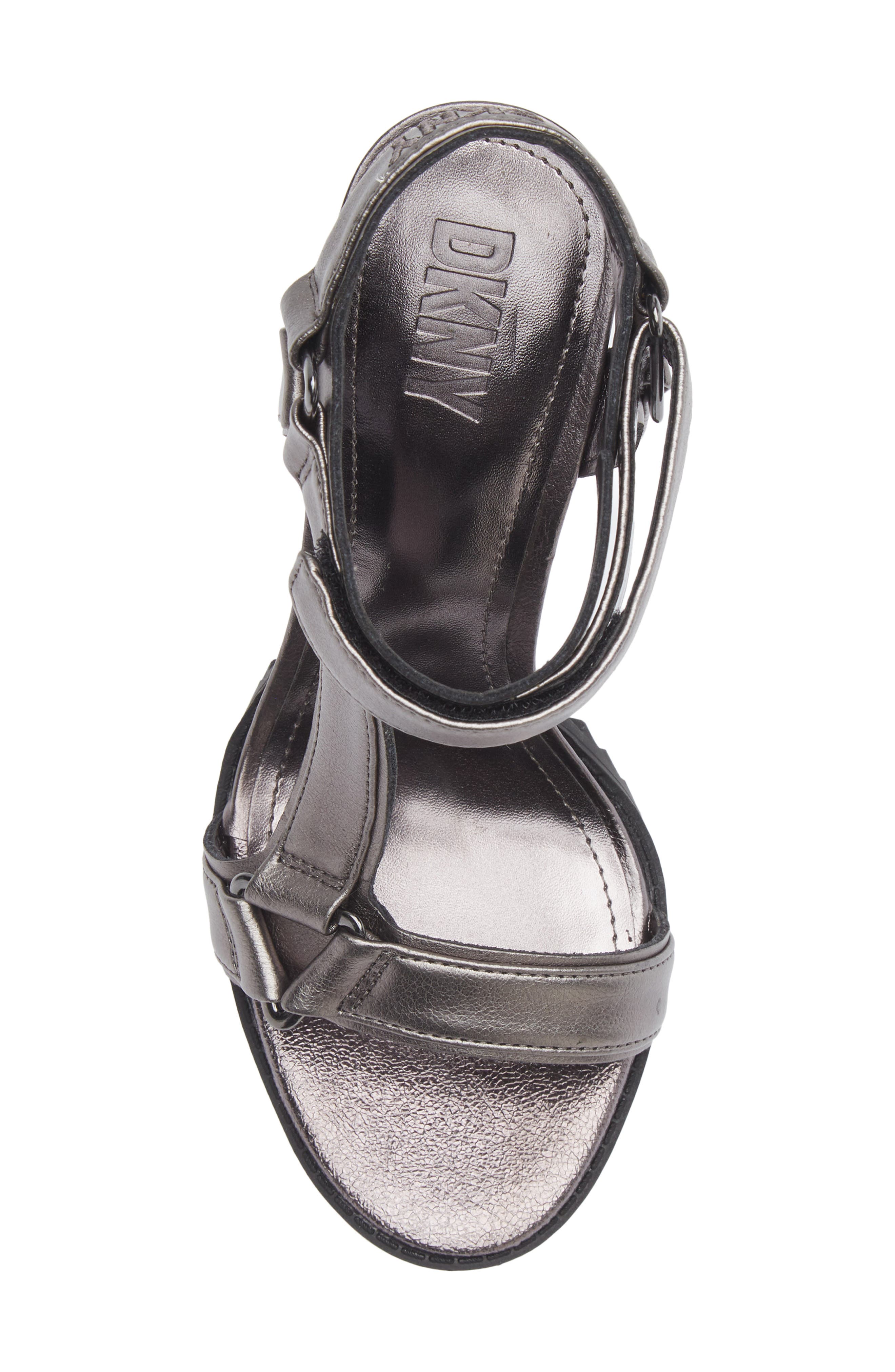 DKNY Bayli Ankle Strap Sandal, Alternate, color, Gunmetal