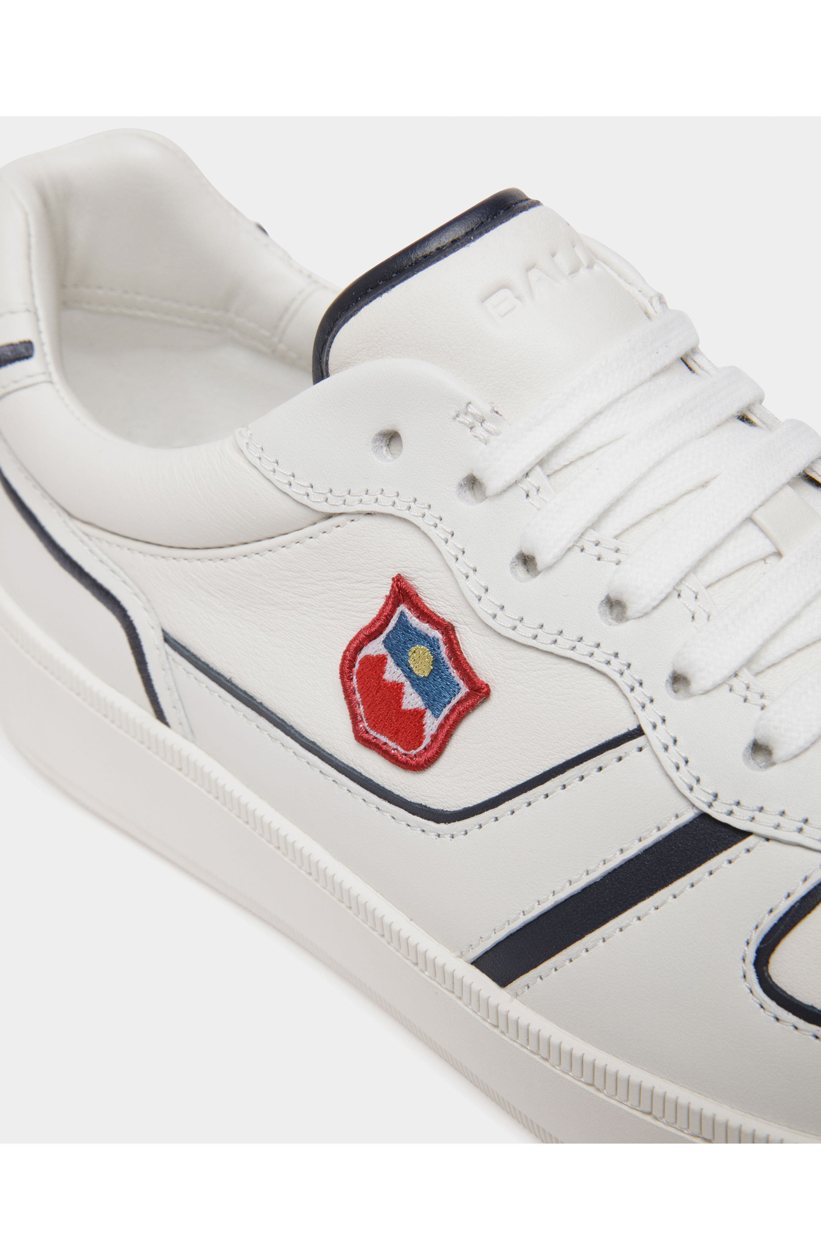 Bally Raise Sneaker in Plain Leather, Alternate, color, White