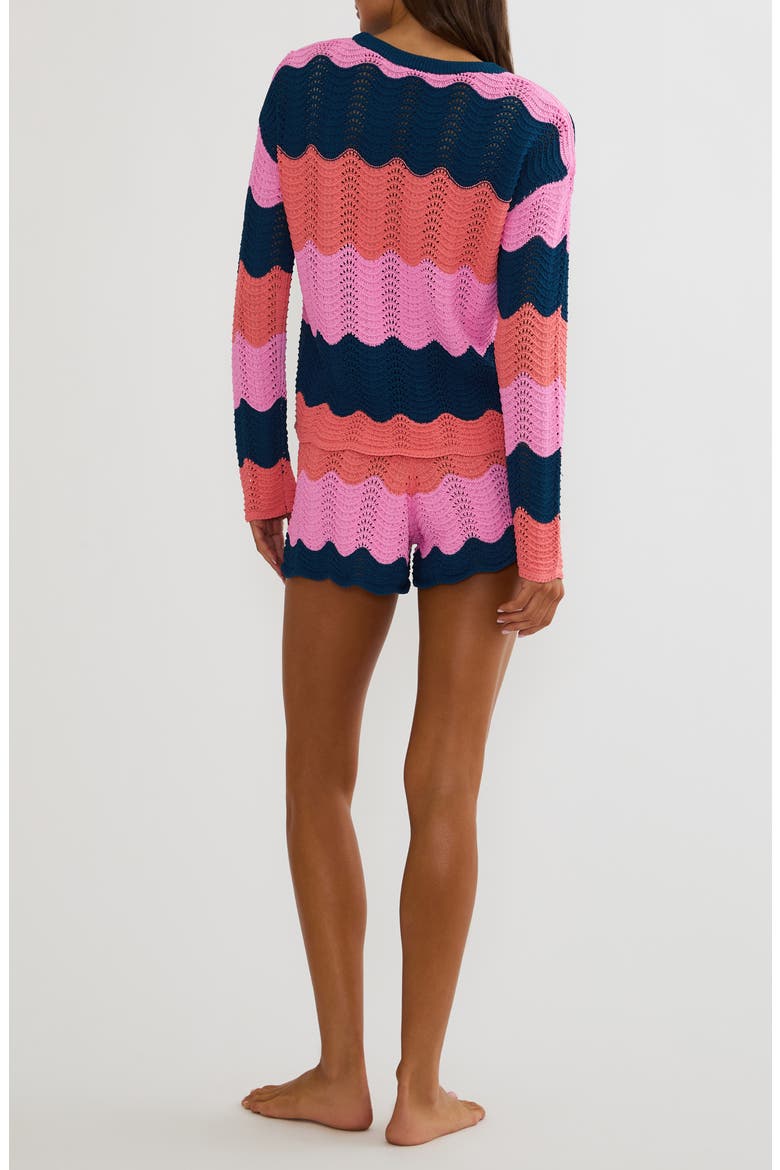 Beach Cover-Up Sweater, Alternate, color, SEASHELL ISLE COLOR BLOCK