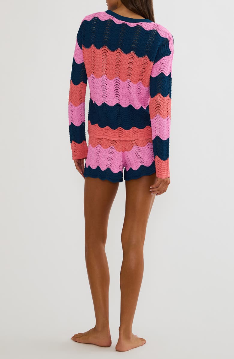 Beach Riot Balboa Cover-Up Shorts, Alternate, color, Seashell Isle Color Block