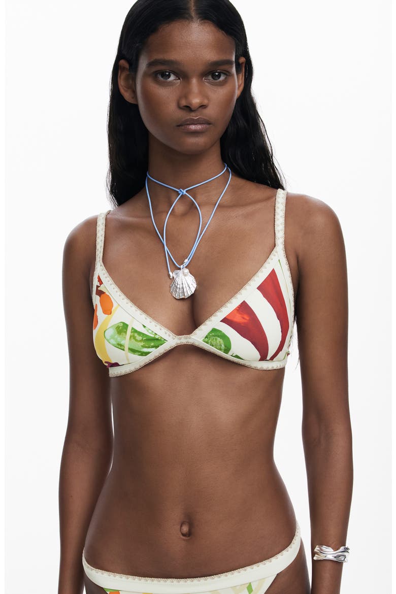 Crochet Trim Bikini Top, Alternate, color, IVORY/ LIGHT BEIGE MULTI