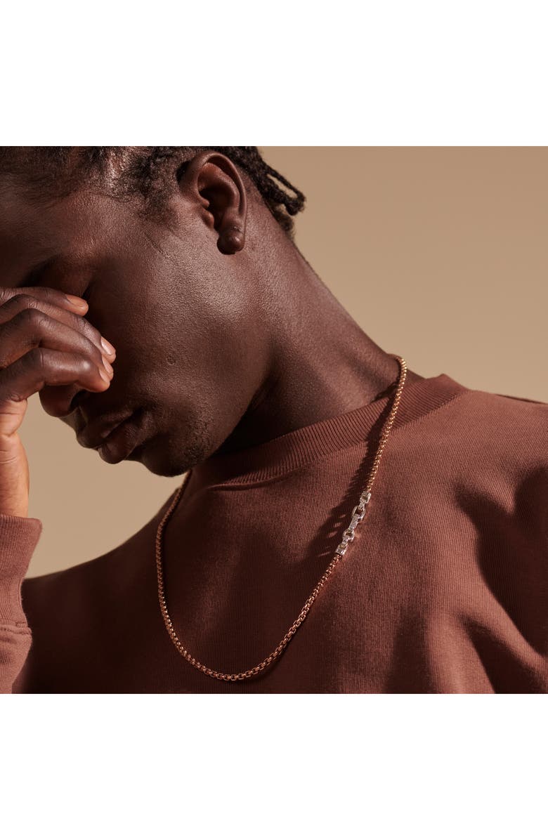 John Hardy Box Chain Men's Bronze & Sterling Silver Necklace, Alternate, color, 