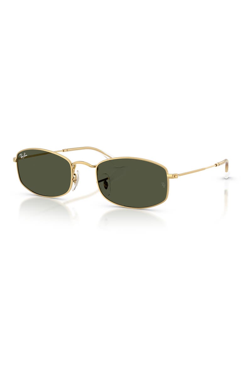 52mm Irregular Oval Sunglasses, Alternate, color, ARISTA / GREEN