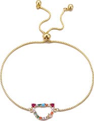 Adornia Mixed Crystal Initial Chain Bracelet