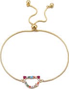 Adornia Mixed Crystal Initial Chain Bracelet